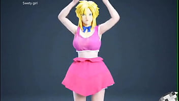 Bulma super sayan baile sexy en míni falda tetas grandes