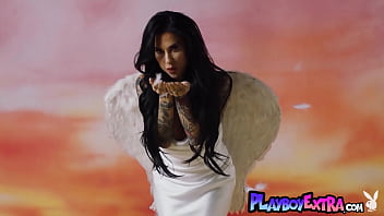 Big titted inked cougar taking off her sexy lingerie and posing nude Big titted inked cougar taking off her sexy lingerie and posing nude