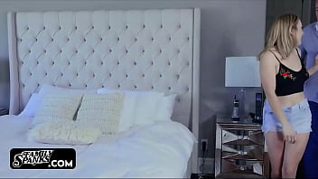 Whore stepdaughter being slut with her lazy stepfather