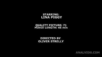 My first dp lina piggy gets balls deep anal dp gapes and facial gl169