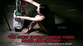 Sub sorts tangled bungee cords naked and chained