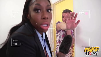 Fake hostel news reporters trying to get a sexy scoup end up in big tits threesome starring ebony mystique and lady gang Fake hostel news reporters trying to get a sexy scoup end up in big tits threesome starring ebony mystique and lady gang