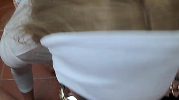 Preview blonde milf dressed in white throatpie with sunglasses pov