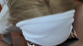 Preview blonde milf dressed in white throatpie with sunglasses pov