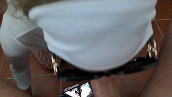 Preview blonde milf dressed in white throatpie with sunglasses pov