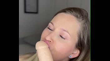 Stella cardo in blue lingerie sucks a dildo and jumps on it