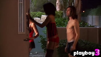 Horny babe swallows guys penis