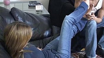 Slave is asked to worship mistress' stinky feet by licking it