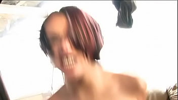 Naudia nyce swallows some cum after licking it up from the glass table