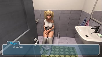 1 rosie en el baño y entra su papá y ella se enoja videojuego porno happy summer traducido