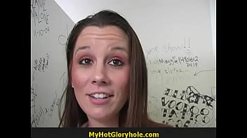 Awesome deepthroat hot girl blows cock through gloryhole 15