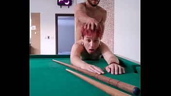 Fucking a pink haired tattooed slut at a pool table