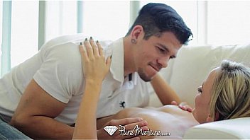 Puremature hot blonde pristine edge fingers her tight pussy