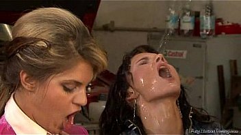 Threesome in the car garage