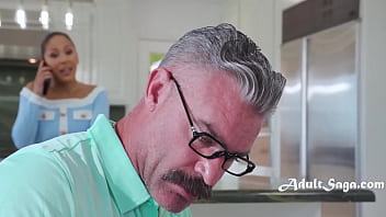 Teen squirts on step dads cock after footjob