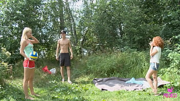 Milo got milked off by the lake afro redhead and blonde have to take turns to get their slits pounded by him she also gave a double blowjob you're gonna love this banging duo