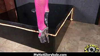 White milf sucking and licking a black cock 2