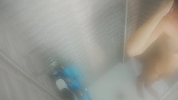 Taking a hot steamy showing and shaving my pussy