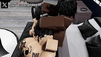 2 girls tag team on black dick on roblox
