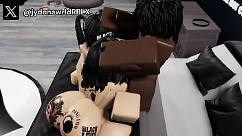 2 girls tag team on black dick on roblox