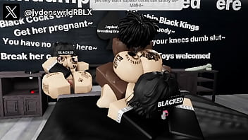 2 girls tag team on black dick on roblox