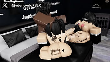 2 girls tag team on black dick on roblox