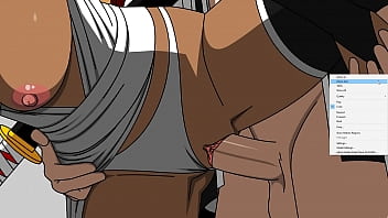 Uruhara plays with yoruichi in the hall