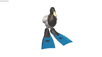 Pato girando con música de geometry dash de fondo