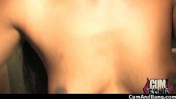 Nasty black girl grouped and facialed 14