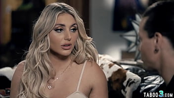 Busty blonde slut riding on her best friends bfs dick