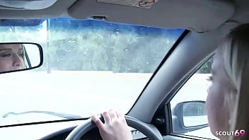 Blonde girl with small tits and round ass pick up big black cock stranger for first interracial sex