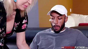 Mature babe fed jizz after interracial