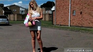 Sexy blonde babe gets horny showing off