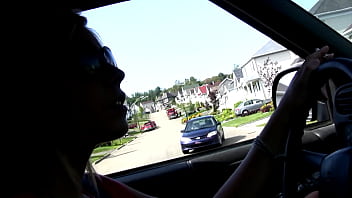 Capturing my step sister's legs in a mini skirt while driving