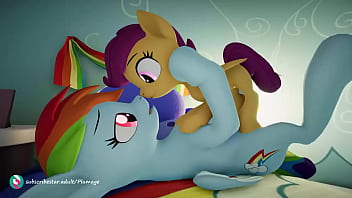 2 пони целуются в засос