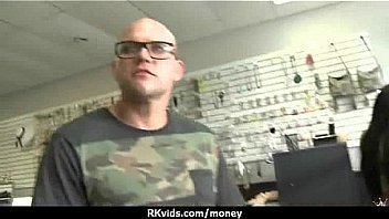 Sexy teen nails her butt on hard dick for cash 5