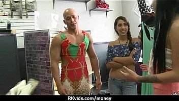 Sexy teen nails her butt on hard dick for cash 5