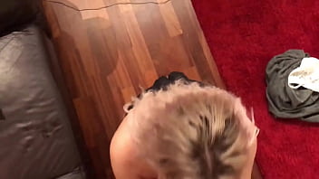 Amazing pov sloppy blowjob by cute blonde cocksucker