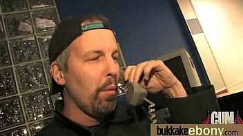 Huge cocks cover their black face in cum 11