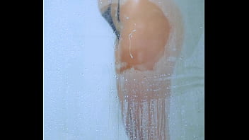 Tanned campus hottie rinses off in her bikini after a long day