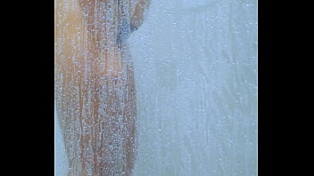 Tanned campus hottie rinses off in her bikini after a long day