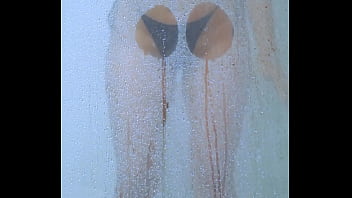 Tanned campus hottie rinses off in her bikini after a long day