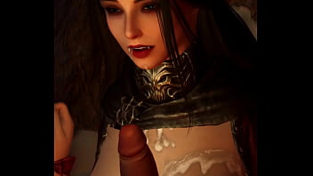 Serana gives titjob to dragonborn