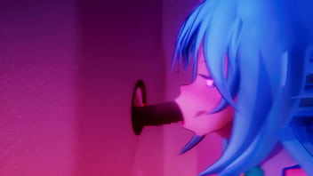Konosuba aqua's suck and fuck in their glory hole