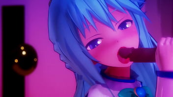 Konosuba aqua's suck and fuck in their glory hole