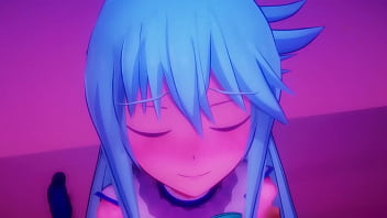 Konosuba aqua's suck and fuck in their glory hole