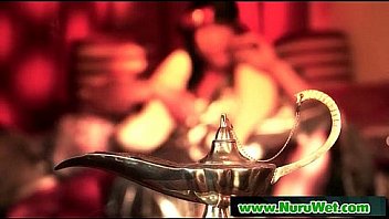 Slippery threesome on the airbed 07