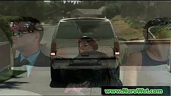 Slippery threesome on the airbed 07