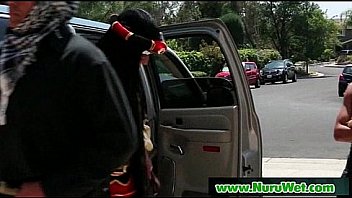 Slippery threesome on the airbed 07