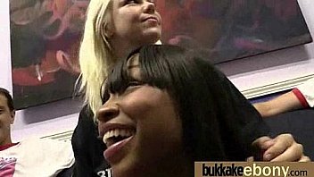 Busty black babe bubble bath group cocksuck 13